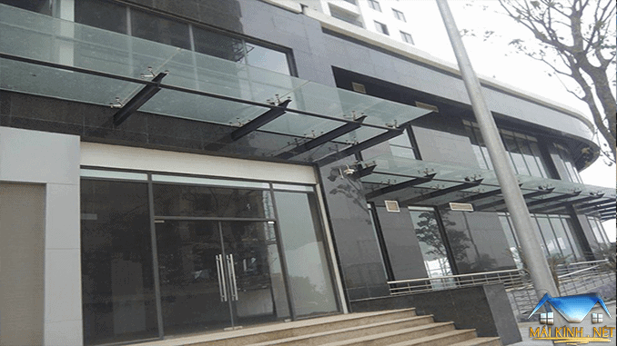 Mẫu mái kính cường lực cho hiên sảnh