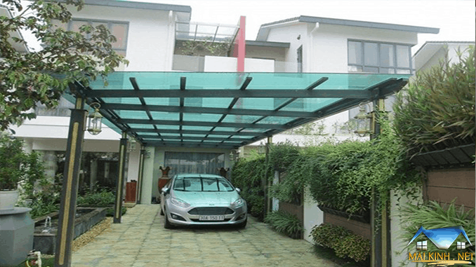 Mái kính cường lực cho cho đậu xe gia đình